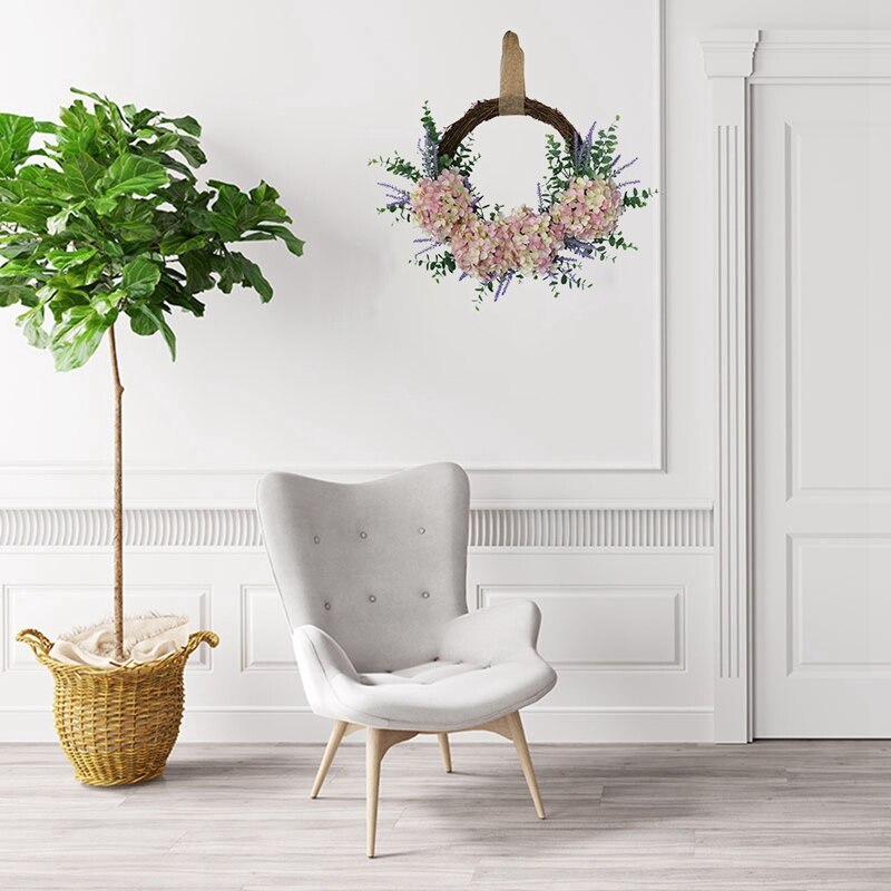 Sztuczny eukaliptus wieniec, sztuczny kwiat Wykonany ręcznie wieniec, dla frontowe drzwi okno ścienne dekoracje weselne