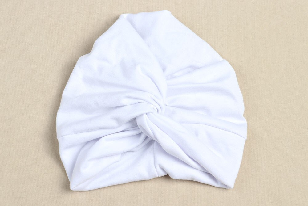 Pudcoco infantile Del bambino Turbante Cappelli Del bambino Del bambino Dei Capretti Del Ragazzo Della Ragazza Miscele del Cotone Cappello Molle Bello Sveglio Appena nato del Cappello Della Protezione di 0-2anni: bianca