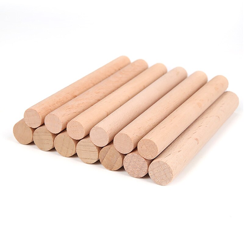 Tacos De Madera, 10 Varillas Redondas De Madera De 1/2x12 Pulgadas Para Manualidades, Tacos De