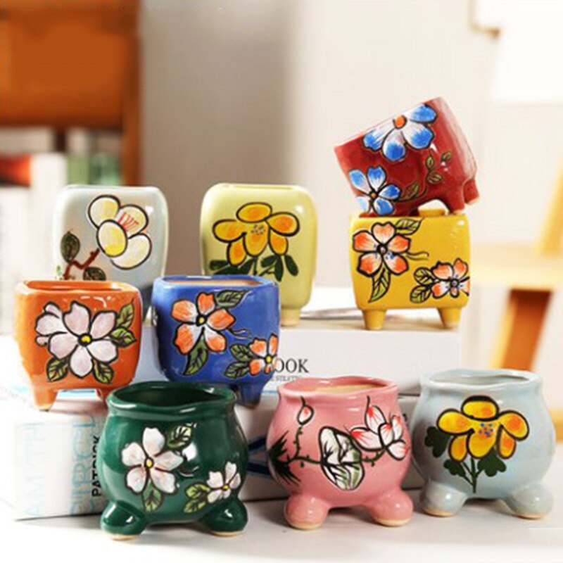 Succulent Pots Plant Pots Garden Pots Ceramic Flower Pots Planter Outdoor Garden Home Decoration J99Store