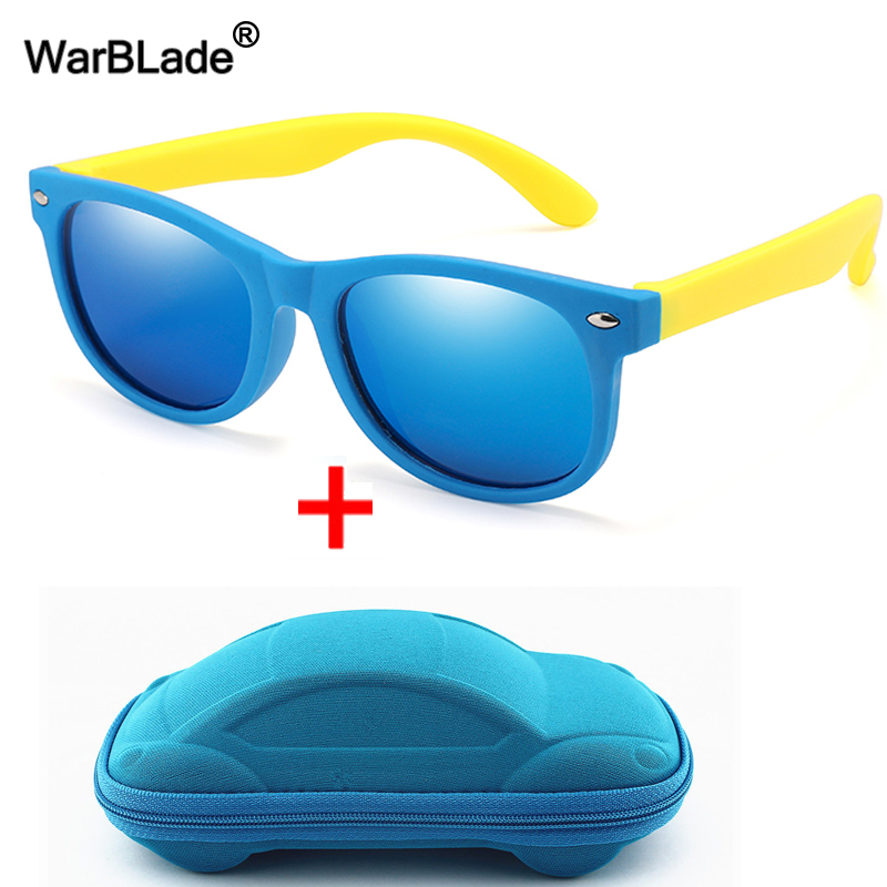 Gafas de sol polarizadas WarBlade para niños, gafas de sol para niños, gafas irrompibles de seguridad de silicona para bebés, gafas UV400 con caja