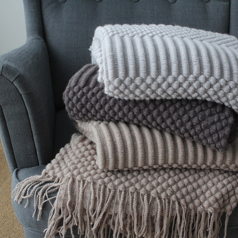 Sofa Werfen Faden Gestrickt Decke Bettdecke auf sterben Bett Sofa Gelb Plaid Streifen Reise TV Nickerchen Decken Sanft Heimat Dekor wandteppich