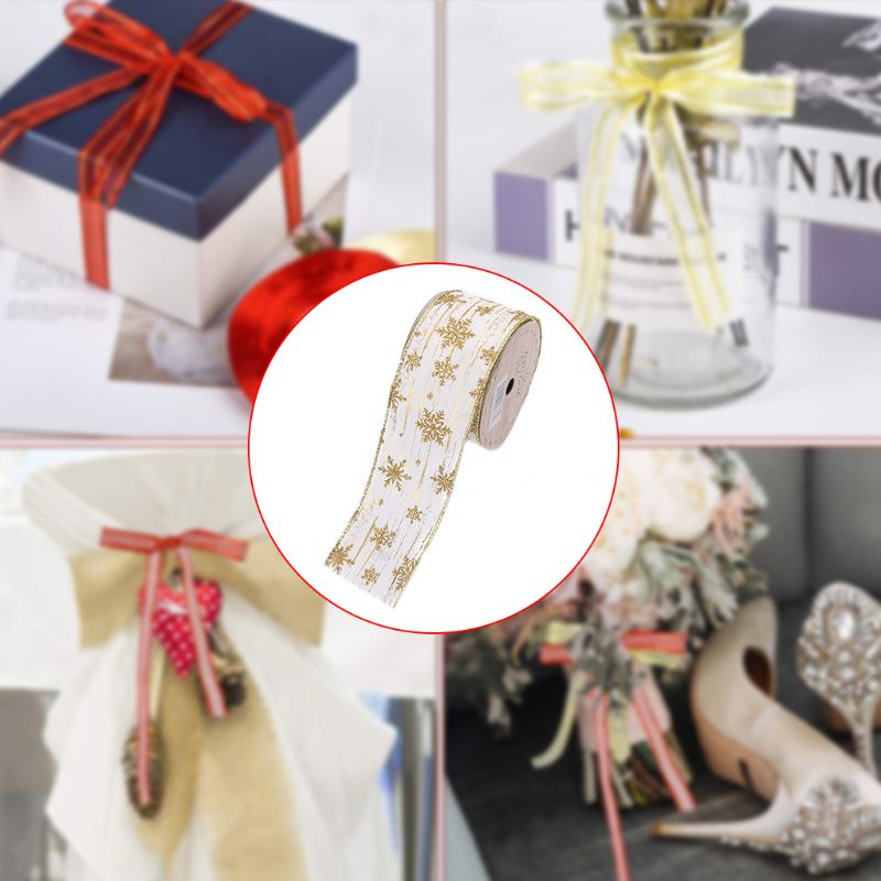 10 meter glitter sneeuwvloklint voor kerstboomversiering op  m68e