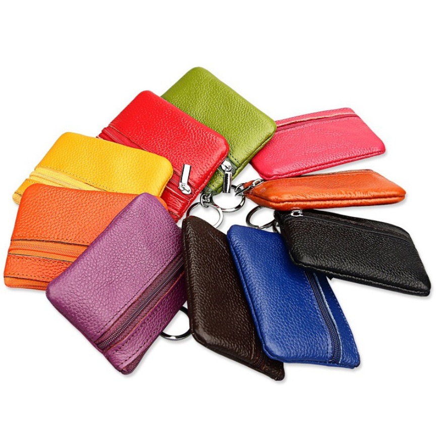 Brand Women Vintage Faux Leather Coin Purse Lady Short Small Coin Purse Soft Wallet Clutch Two Zipper Bag