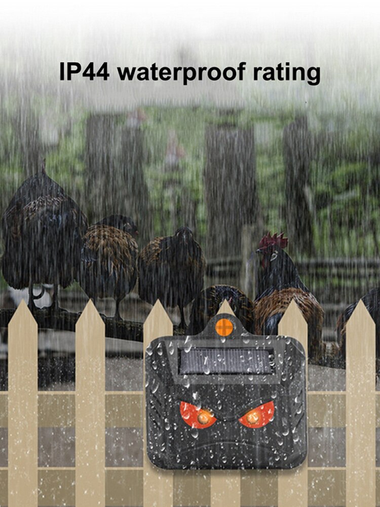 Solar Night Animal Repeller Wild Animal Predator Deterrent, with Red LED Light Effective Repellent Solar Charging Drive Repeller