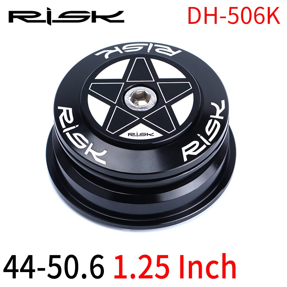 Riesgo MTB bicicleta casco para carretera bicicleta 44-50,6mm CNC doble rodamiento 1/8 "-1 1/2" 1,5 horquilla cónica horquilla recta conversión auriculares: 44-50.6mm 1.25inch