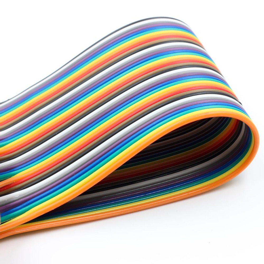 40P 1,17mm Color Cable plano tipo cinta Arco Iris DuPont Cable 1M 2M 3M 5M 10M para el FC Dupont Cable de conexión paso conectar cables
