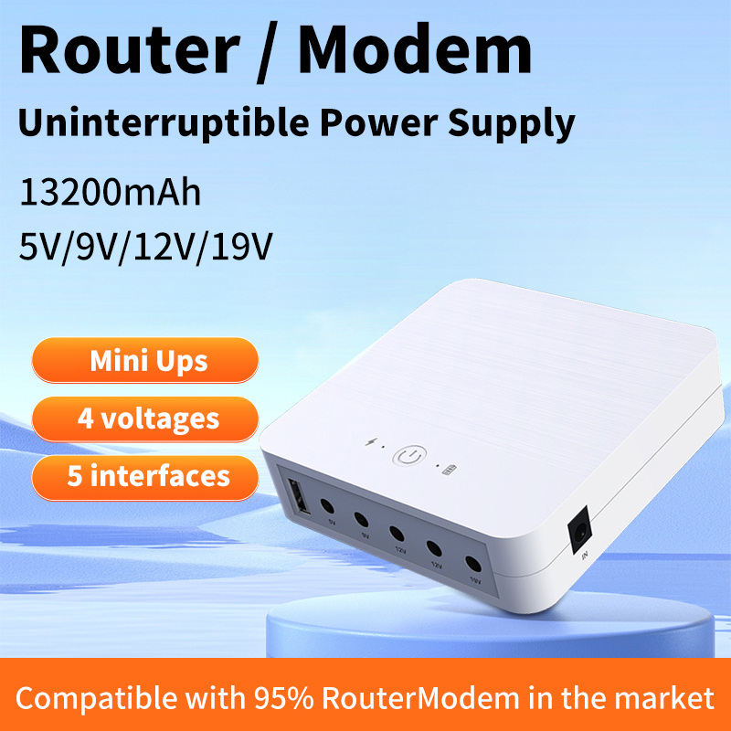 13200 mAh USV unterbrechungsfreie Stromversorgung 18 W Versorgung Batterie-Sicherung 5 V 9 V 12 V 19 V Ausgangsleistung Router Modem-Adapter POE-Notstrom