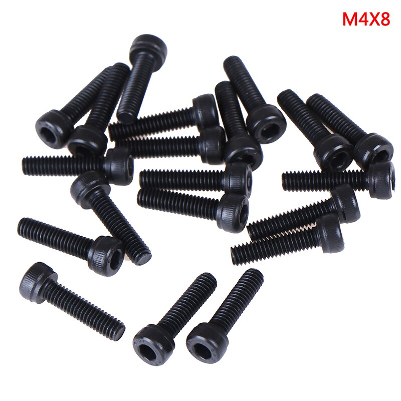 M4/M5/M6/M8 12.9Grade Steel Allen Hex Socket Cap Head Black Screw Bolt Furniture Fastener 20PCS: 3