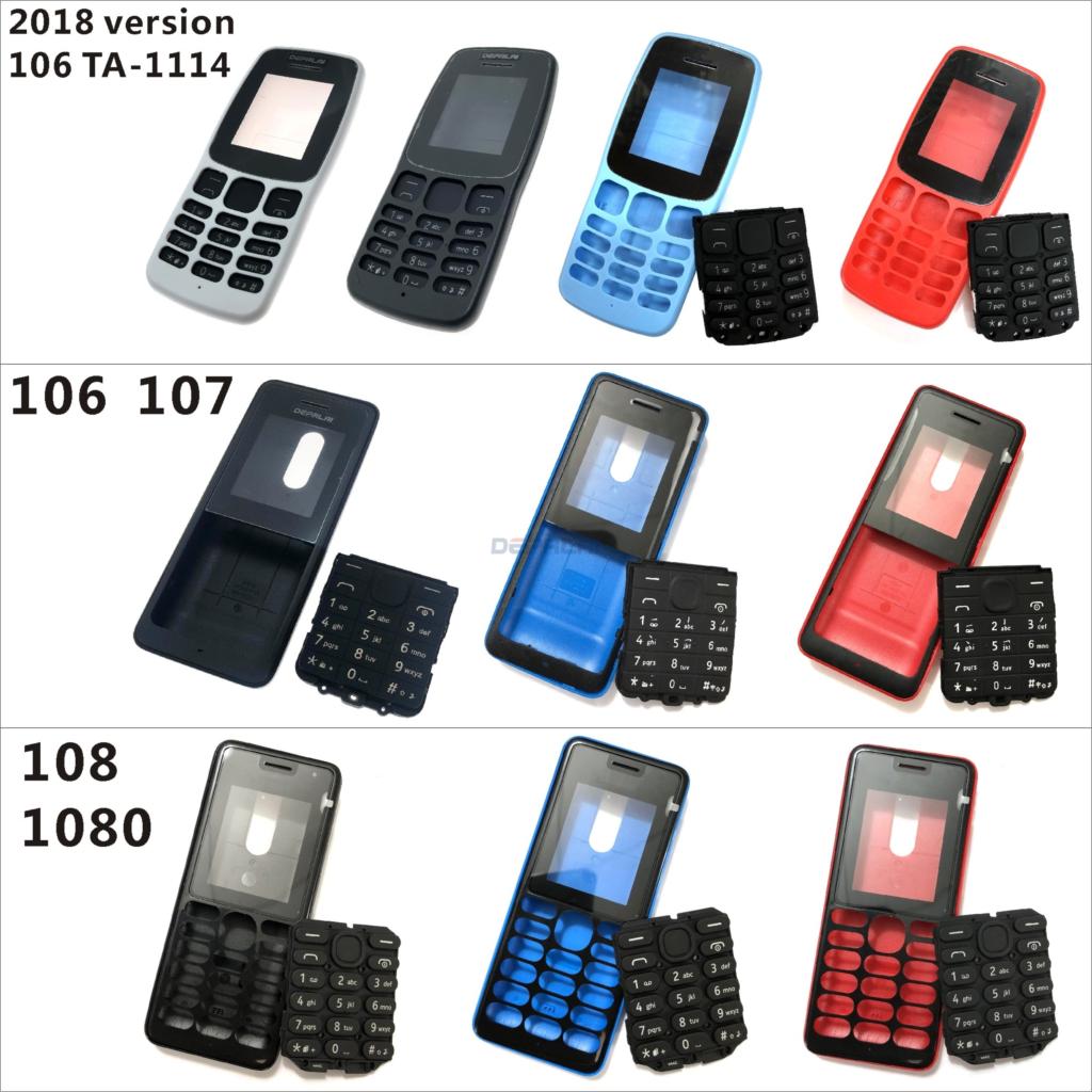 Pour Nokia 106 TA-1114 boîtier complet de téléphone portable face au boîtier batterie porte arrière clavier anglais