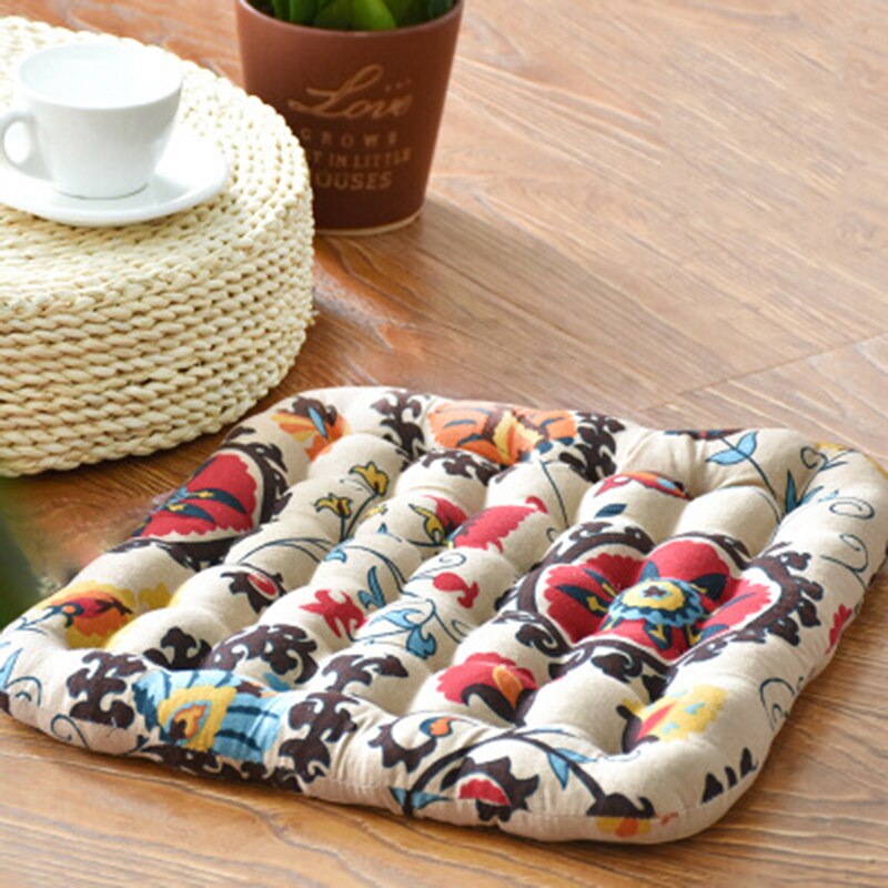 Dunne Japan Zitkussen Hassock Pad Stuitbeen Orthopedische Matten Bloemen Gedrukt Stoel Terug Kussens Vierkante Tatami Vloermat Poef Futon: 2