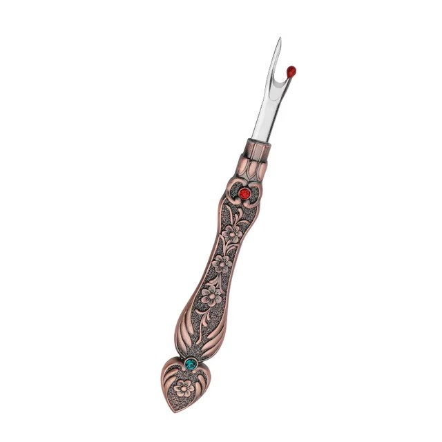 1Pc RVS Naaisteek Draad Unpicker Retro Naaien Tornmesje Professionele Borduurgaren Remover Naaigereedschap: Chocolade