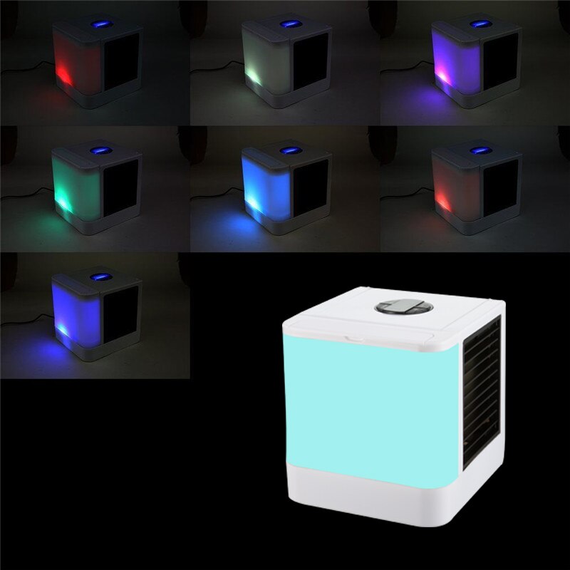 Mini ilmastointilaite ilmankostutin puhdistaja usb kannettava ilmanjäähdytin 7 väriä kevyt pöytäkoneen ilmajäähdytin tuuletin kotitoimistoon