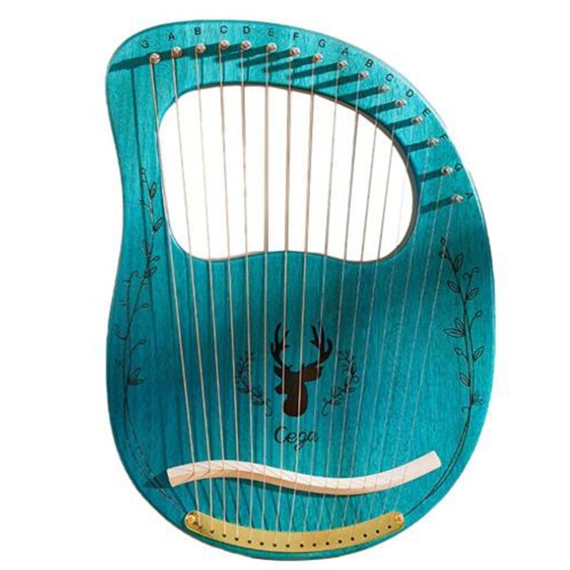 Cega Lyre Harp,16 String Harp Mahogany Lyre Harp,Portable Stable Sound Harp for Instrument Lovers Beginners: Default Title