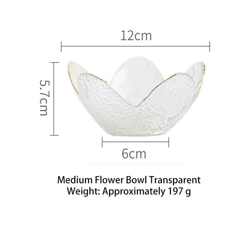 1PC zastawa stołowa ręcznie Phnom Penh kwiat szklana miska sałatka owocowa talerz talerzyk deserowy wysokiej jakości szklana zastawa stołowa: przezroczysty in