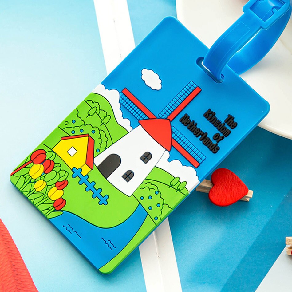 Moderno porta maletas con etiqueta táctil Dout, etiqueta de equipaje portátil, Gel de sílice para dirección de identificación, accesorios de viaje para equipaje: 4