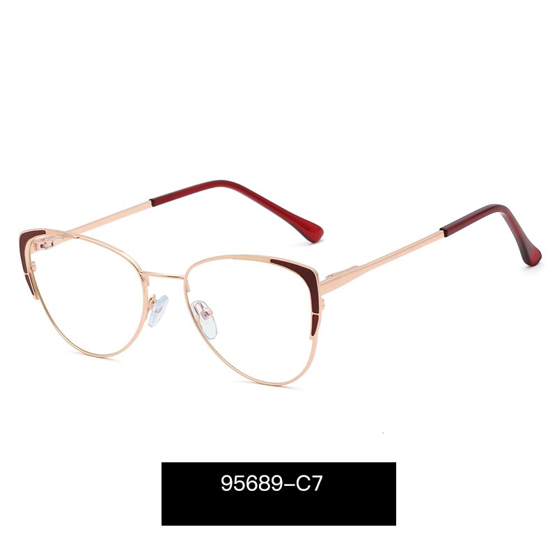 Hotony Eyeglasses Frame for Women Blue Light Blocking Eyewear Female Optical Glasses UV400 Prescription Spectacles Woman: C7