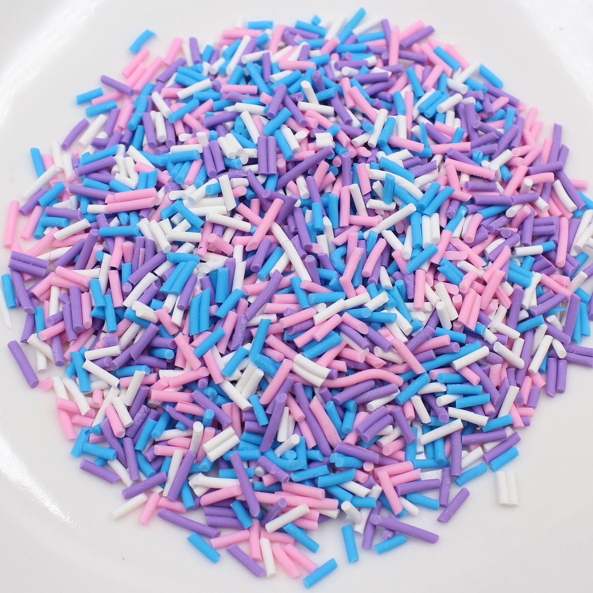 Lote de 100g de aspersores de colores largos, aspersores de arcilla polimérica en rodajas de caramelo para manualidades de decoración móviles, accesorios de relleno: Item No.2