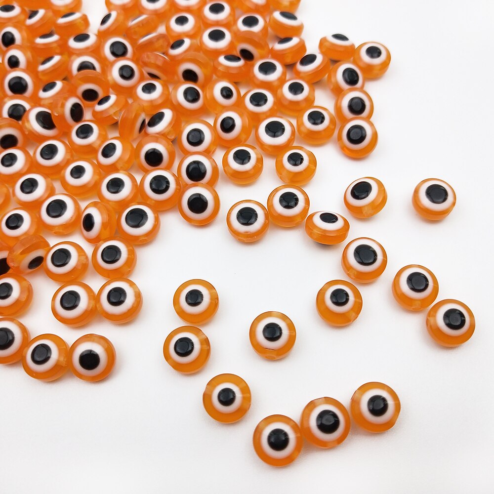 50pcs/Lot 8mm Diy Eye Beads Oval Shape Spacer Beads Stripe Resin Spacer Beads For Jewelry Making Bracelet Necklace Charms: 7
