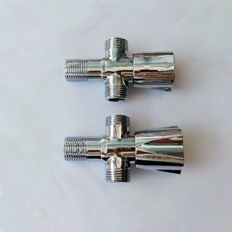 Triangle Three-way Angle Valve Toilet Bidet Shattaf Diverter Equal Tee Joint Filling Valve T-adapter 1PCS