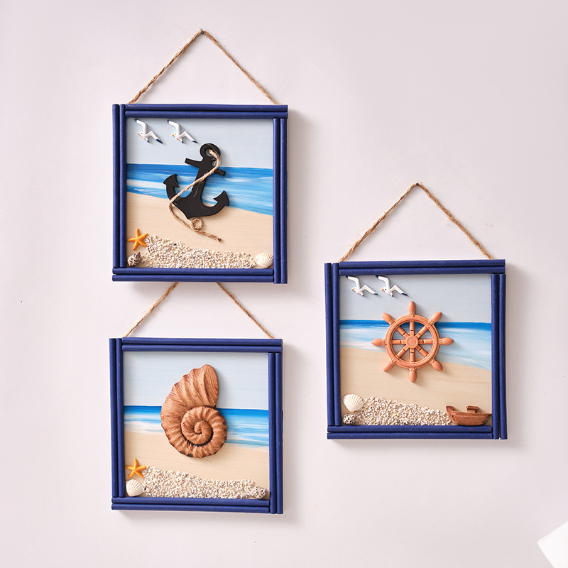 Artesanías de madera mediterráneo para decoración de pared, bienvenido a colgar en la pared, adornos colgantes, tema de playa, Océano, restaurante, Bar, decoración del hogar