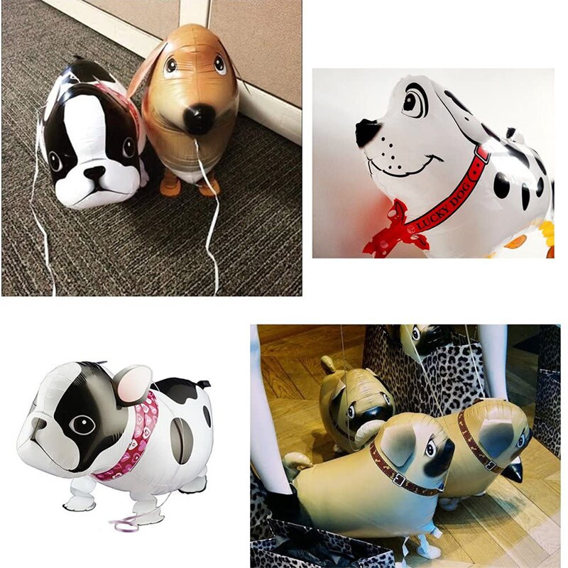 Walking Animal Helium Balloon Dog Panda Tiger Lion Pig Puppy Dinosaur Foil Ballon Happy Birthday Decor Baby shower Toy Air Globo