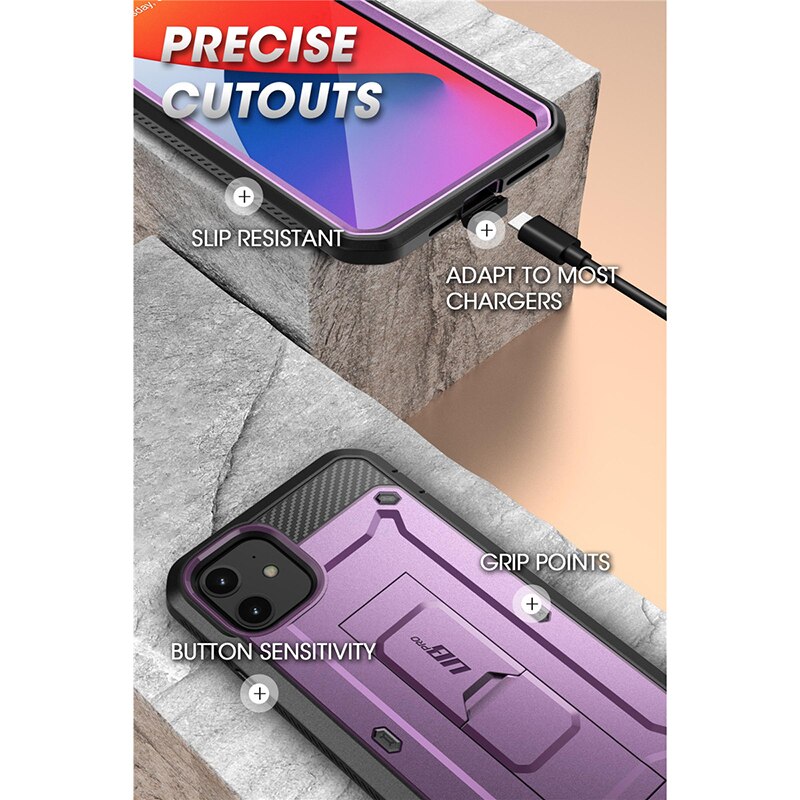 Voor Iphone 12 Case 12 Pro Case 6.1 ") supcase Ub Pro Full-Body Robuuste Holster Cover Met Ingebouwde Screen Protector & Kickstand