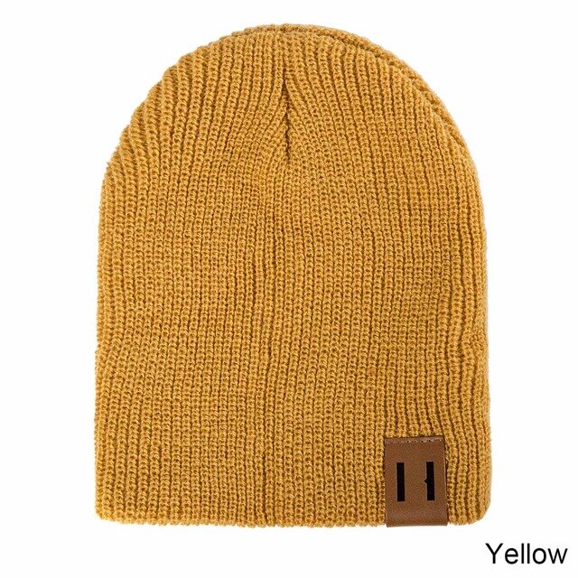 Nouveauté bébé fille garçon chapeau d'hiver bébé doux bonnet chapeau au Crochet élasticité tricot chapeaux enfants décontracté casquette chaude: yellow