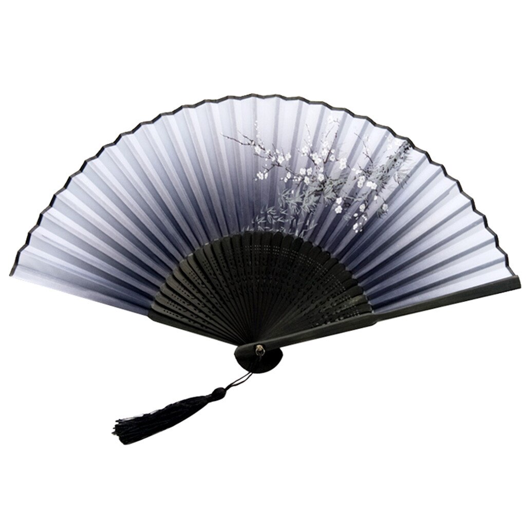 Folding Fans Handheld Fans Bamboo Fans Women's Hollowed Bamboo Hand Holding Fan: B