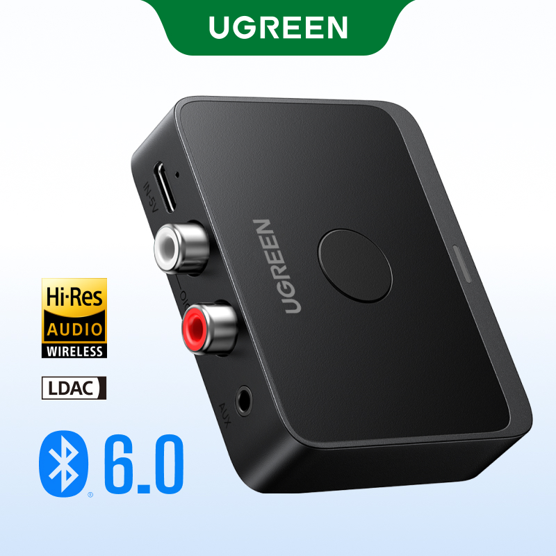 UGREEN AUX Bluetooth Receiver LDAC AAC Hi-Fi 3.5mm Jack 2RCA RCA Audio Bluetooth 6.0 Adapter Receivers 15h For Car Speaker PC: Default Title