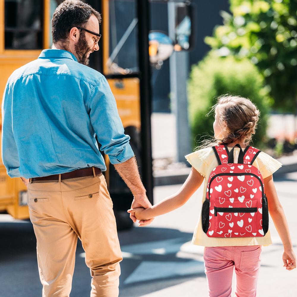 Sytle coreano escola mochila crianças sacos de livro saco de escola das crianças para as meninas à prova d' água Coração Vermelho impresso bagpack mochila feminina