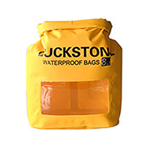 8L IPX5 Waterproof Dry Bag Visible Transparent Window Strap Portable Rafting Swimming Bags Outdoor Travel Camping Storage Case: yellow