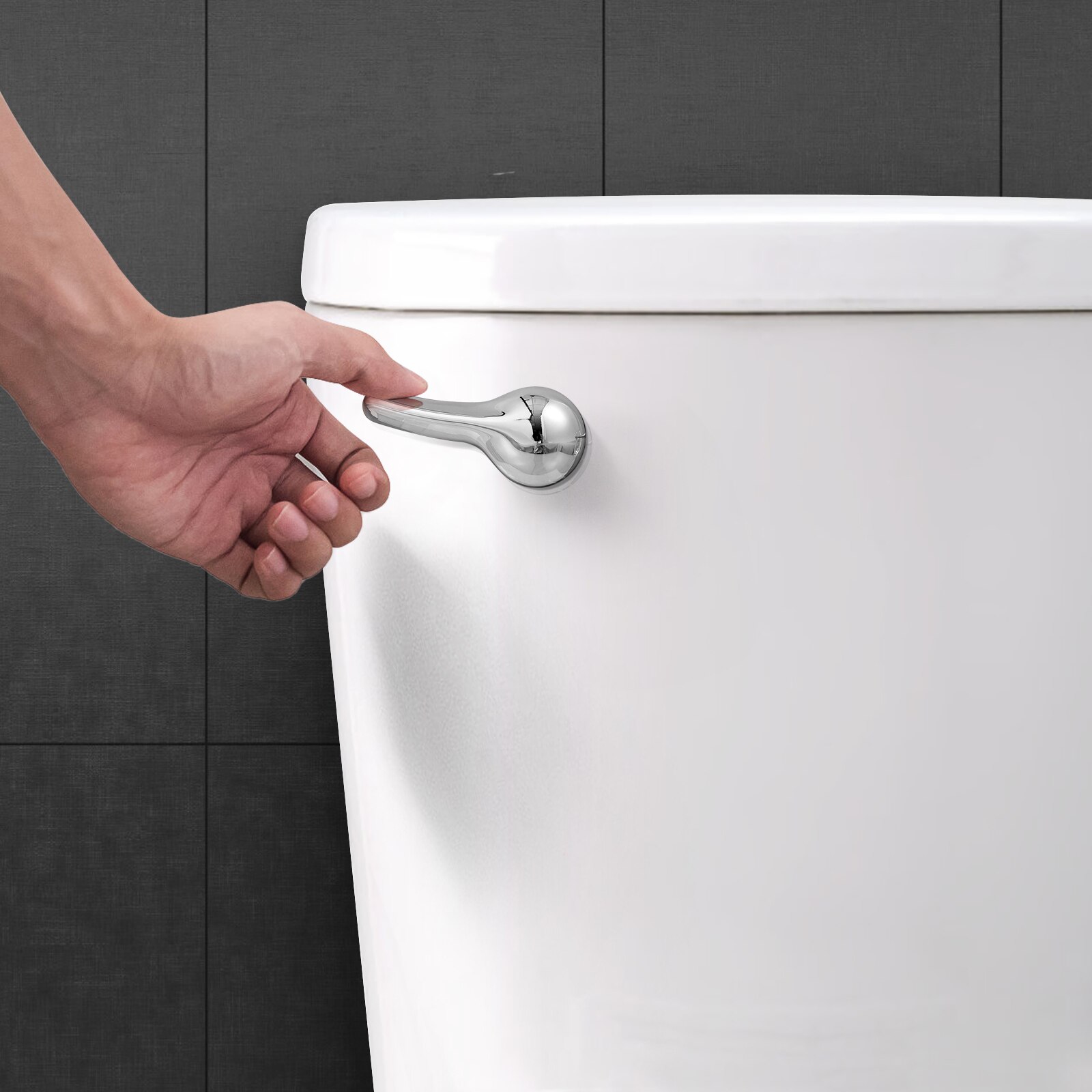 4pcs Toilet Tank Flush Lever Handle Universal Front Mount Toilet Handle Replacement Fits Most Toilets