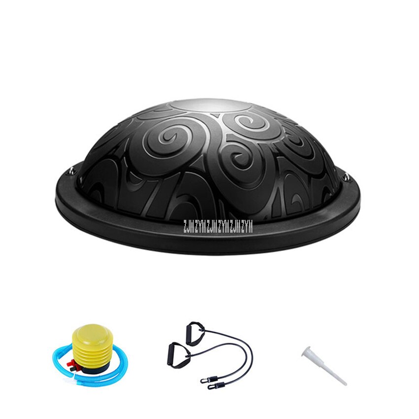 BOS46 46cm antidérapant Grain Yoga Balance balle Bosu balle épaisse demi Fitness balle anti-déflagrant Pilates Fitball vague vitesse balle: Black