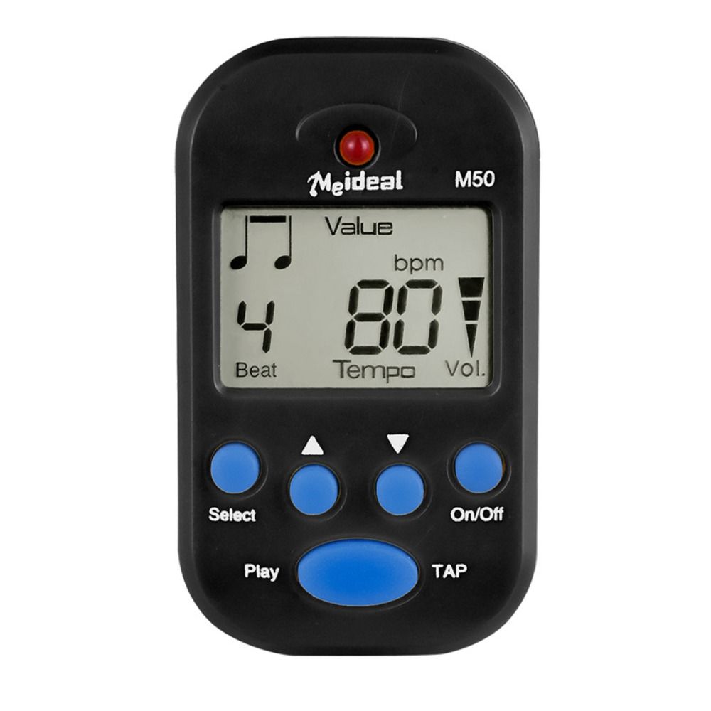 Lcd mini metronom dobbeltkanals clip-on lomme metronom praktisk plast digital beat tempo metronom guitar: Rød