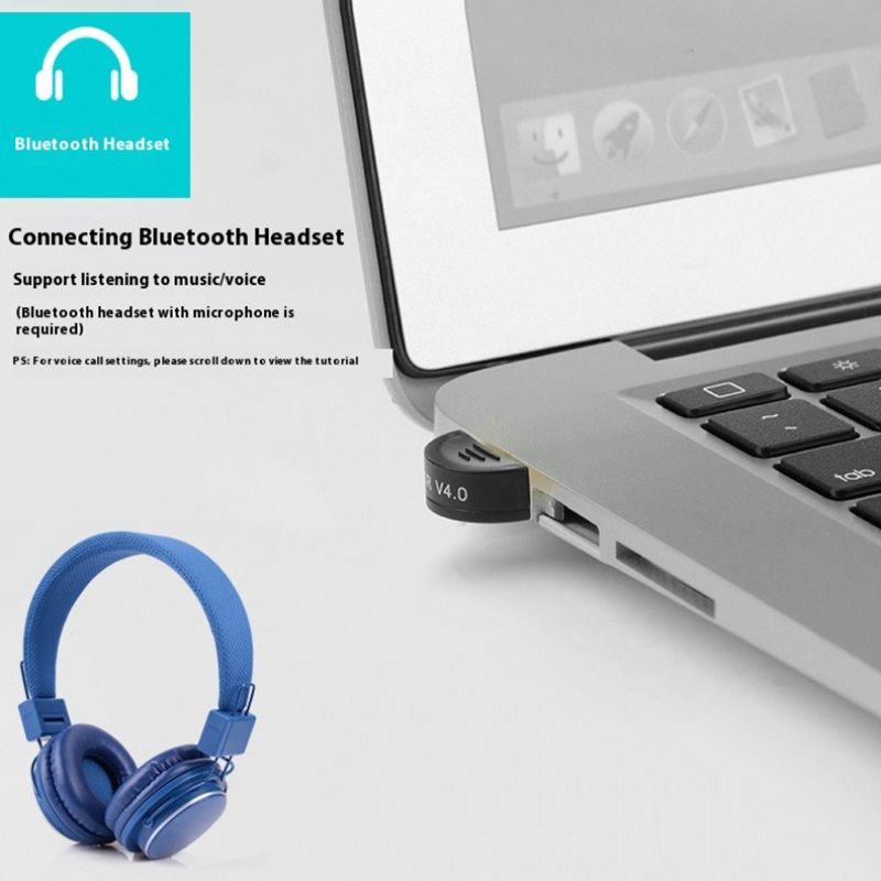 4.0 Bluetooth Adapter USB Bluetooth Receiver Computer Wireless Audio Transmitter Win8/10/11 Drive free