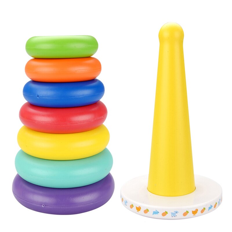 Baby Speelgoed 7 Stuks Kinderen Spelen Ringen Cognitieve Multicolor En Geluid Leren En Onderwijs Speelgoed Regenboog Beentje Muziek Ring