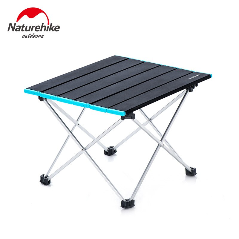 Naturehike aluminiumslegeringsbord udendørs holdbart lysfoldning rustfrit stål skrivebord camping bærbart tebord 2 farver: Sort