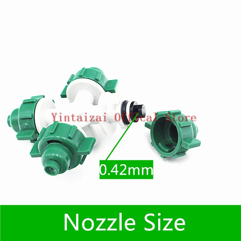 Nebulizador verde de 10 piezas, conjunto colgante de rociador de nebulización cruzada, accesorios de riego por goteo para invernadero