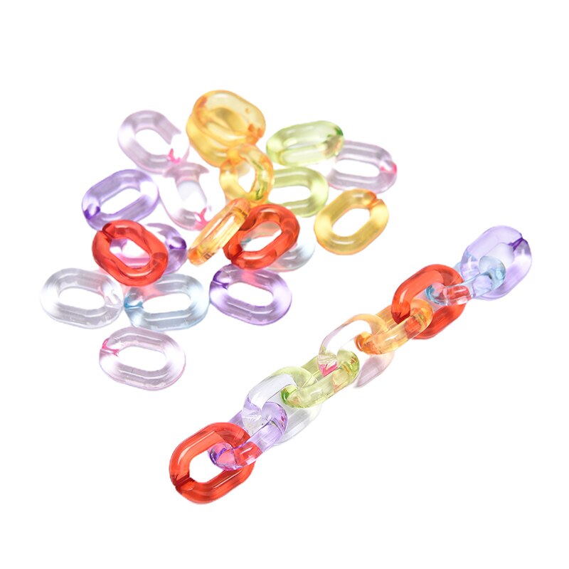 100Pcs Acrylic Chain Connectors - 20x14mm Candy Color Combination - DIY Glasses Chain Jewelry Accessories