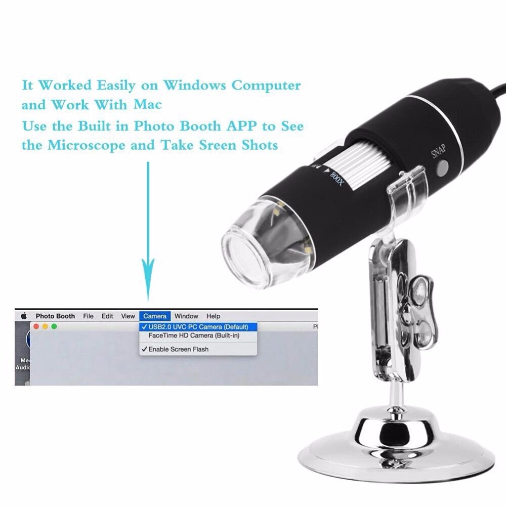 Caméra Microscope numérique Portable USB 500x 800x 1000x Endoscope support OTG pour Samsung Android Mobile windows Mac