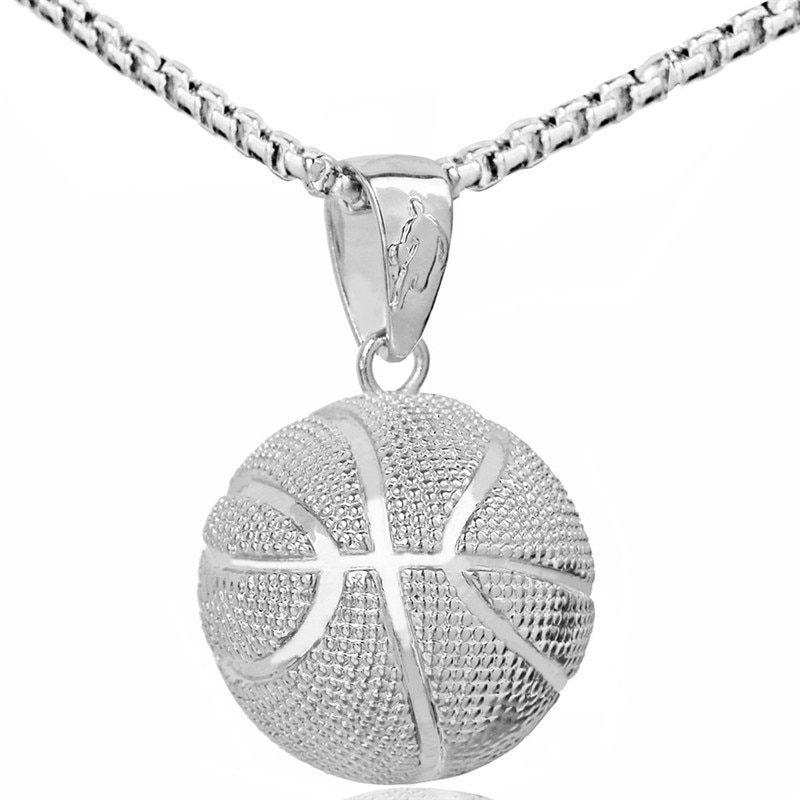 BUDROVKY Basketball Anhänger Halskette Edelstahl Kette Halskette Frauen Männer Sport Hüfte hüpfen Schmuck