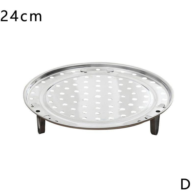 18/20/22/24/26cm Stainless Steel Steaming Plate Steaming Grid Round Rack Multifunction Steaming Shelf 3 Legged Steaming Sli F9A4: 24cm