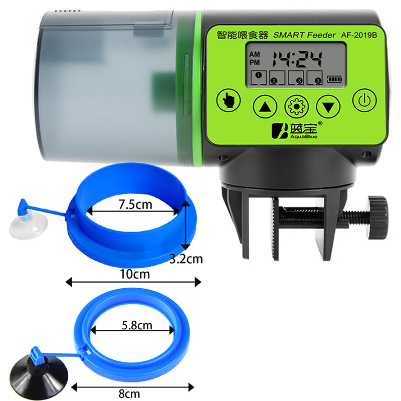 Cool automatisk fiskefoderautomat digital akvarium akvarium elektrisk plastik timer foderautomat madfodringsautomat værktøj fiskefoder: Kombination 1
