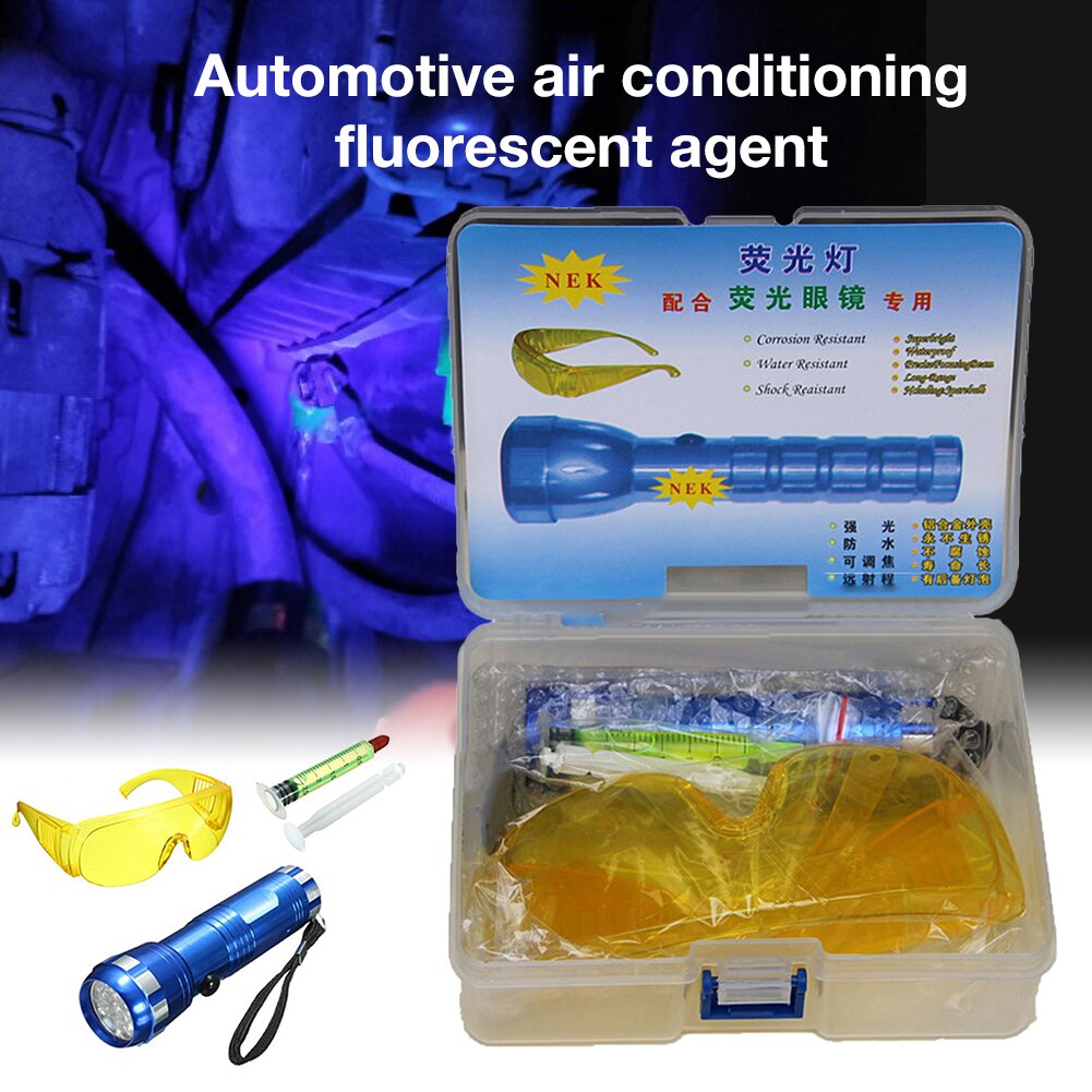 Automobile Fluorescent Leak Detection Tool Auto Air Conditioning Repair Tool R134a Refrigerant Gas A/C Leak Test Detector