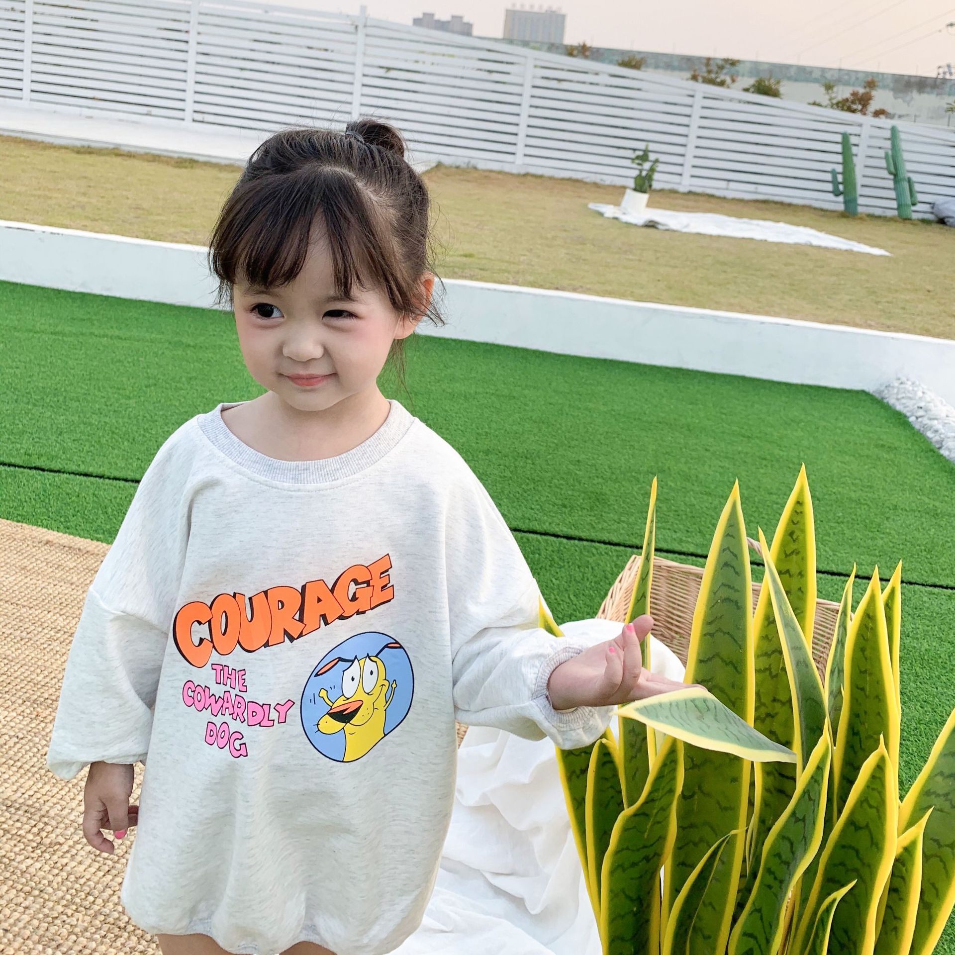 3113 kinderkleding lente en zomer baby meisjes trui koreaanse losse letters t-shirt top bovenkleding voor kinderen 1-7 y