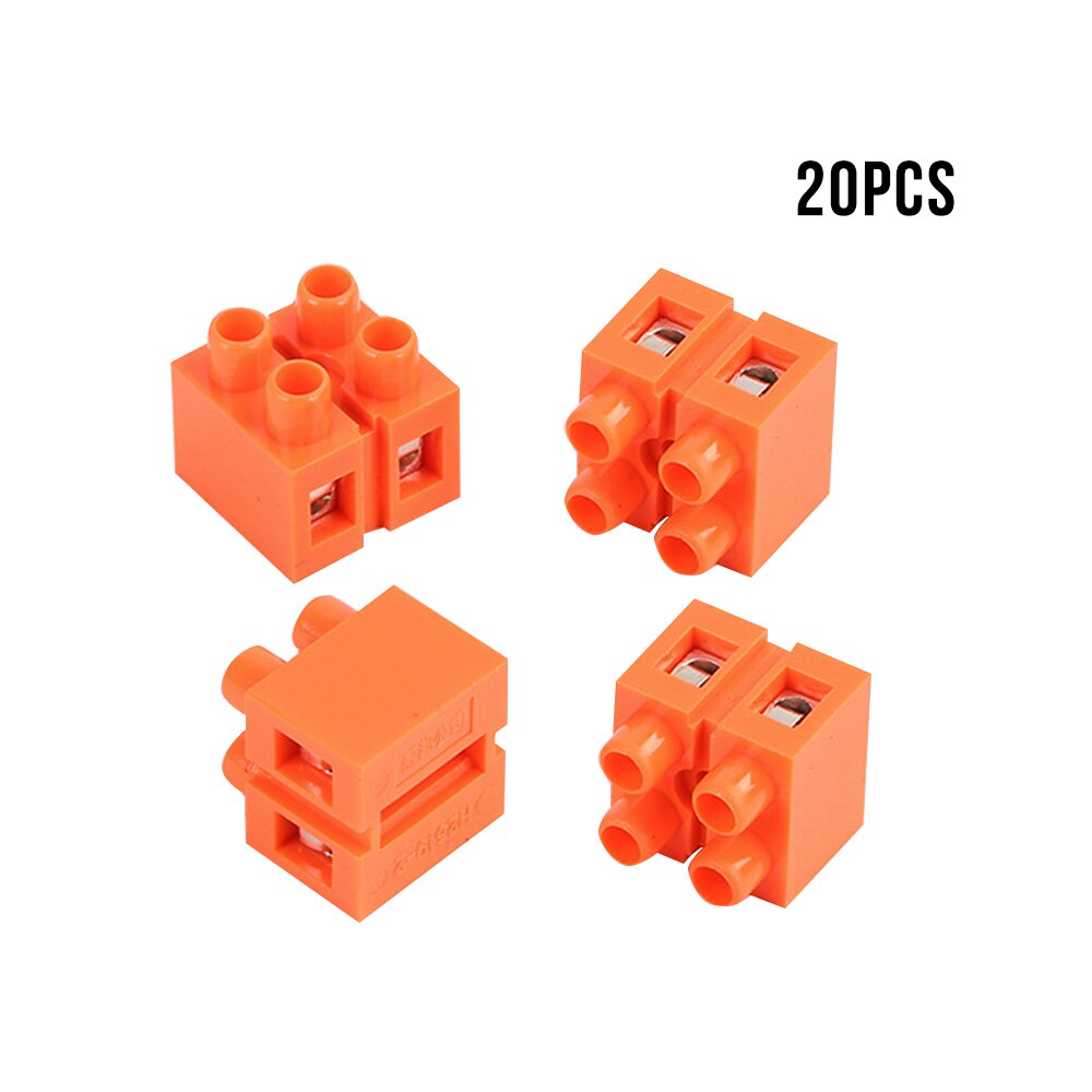 20 Pcs/Set 600V 36A 2P Dual Row Electric Terminal Blocks Wire Connector Bar Cable Connecting Terminal Block Home Tool Parts