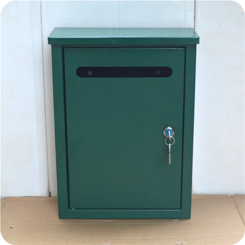 Villa Mailbox Outdoor Wall Mount Security Locking Mailbox Letter Box Home Garden Decoration Letter Newspaper Magazine Post Box: green