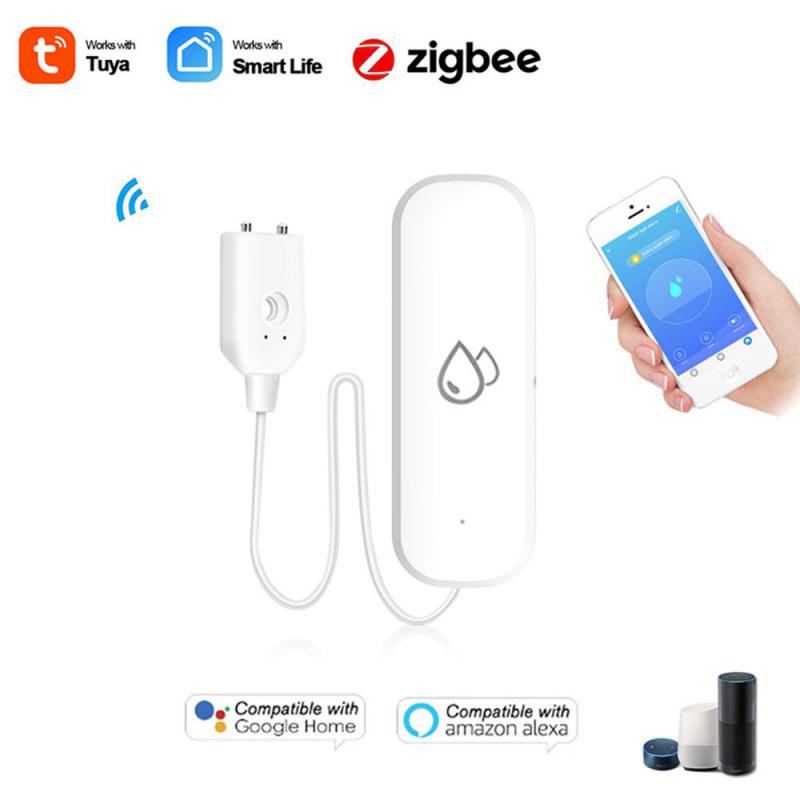 Aubess Tuya WiFi ZigBee Water Leak Detector Water Leakage Sensor with Buzzer Overflow Detector via Smart Life Remote Monitoring: Yellow