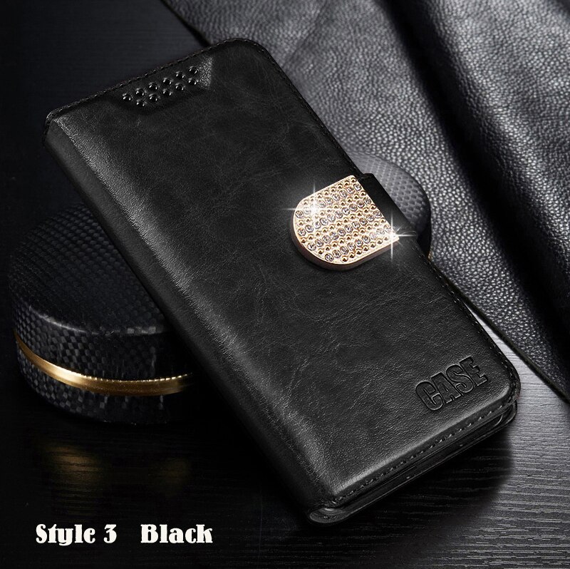 Per Huawei copertura della Cassa Y6p 6.3 ''retro cassa del cuoio di vibrazione Per Huawei Cassa del telefono Y6p Sottile Fundas Y 6p libro del raccoglitore + supporto di carta: Style 3 Black IYI